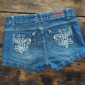 Embellished Free Culture Denim Blue Jean Shorts